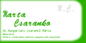 marta csaranko business card