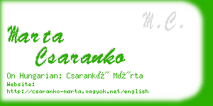 marta csaranko business card